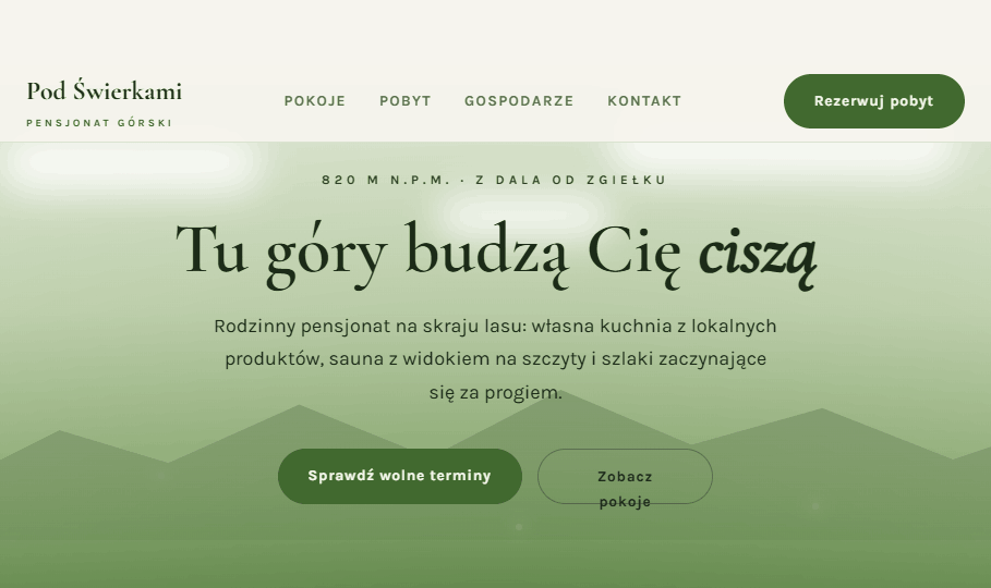 Nowa strona Pensjonatu Pod Świerkami po metamorfozie